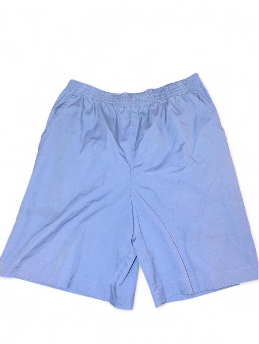 Vintage 90s Jantzen Classics Solid Pastel Blue Casual Lounge Shorts with Pockets